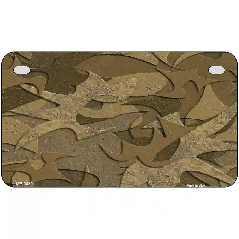 Brown Camouflage Metal Novelty License Plate 7" x 4" (MP)