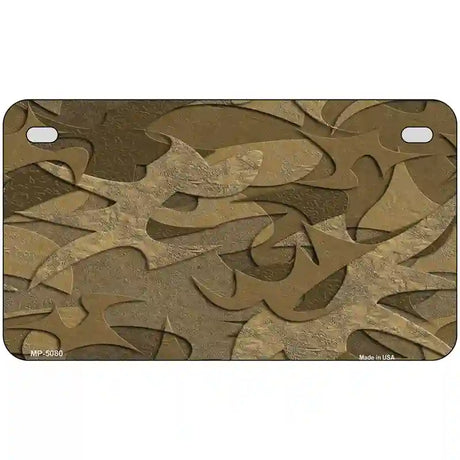 Brown Camouflage Metal Novelty License Plate 7" x 4" (MP)