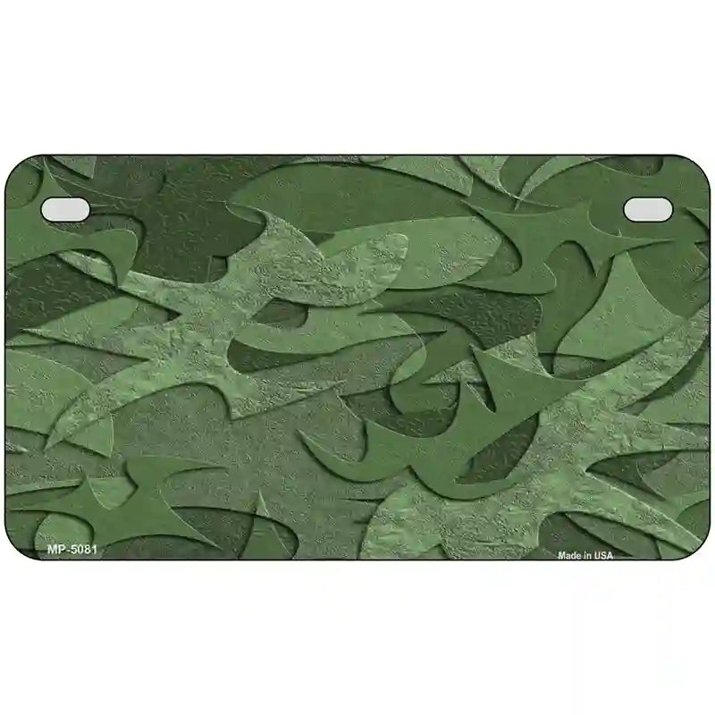 Green Camouflage Metal Novelty License Plate 7" x 4" (MP)