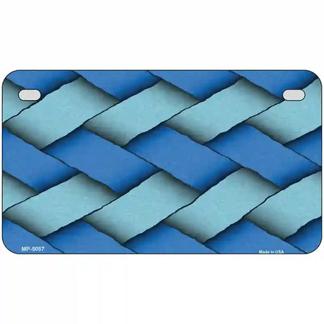 Weave Blue Metal Novelty License Plate 7" x 4" (MP)