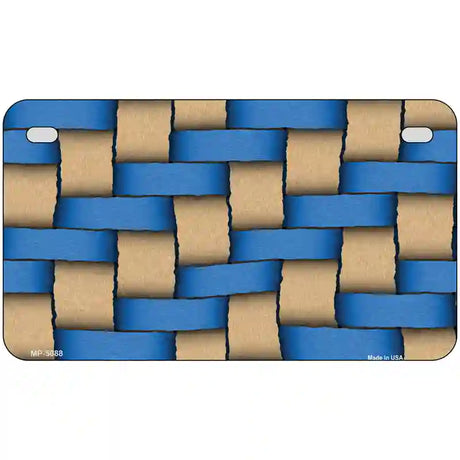 Weave Blue & Tan Metal Novelty License Plate 7" x 4" (MP)