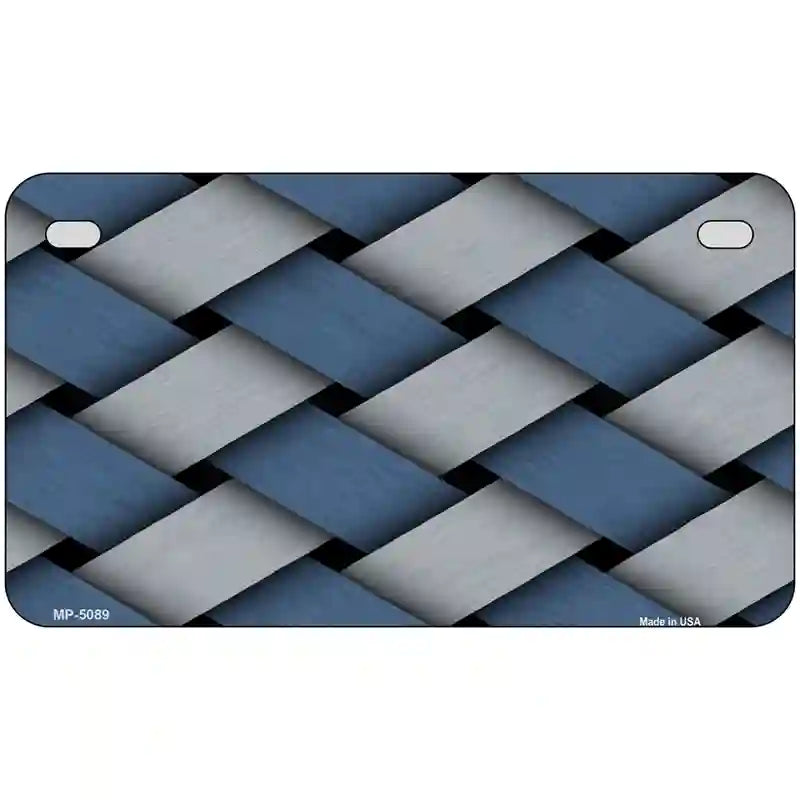 Weave Blue & Gray Metal Novelty License Plate 7" x 4" (MP)