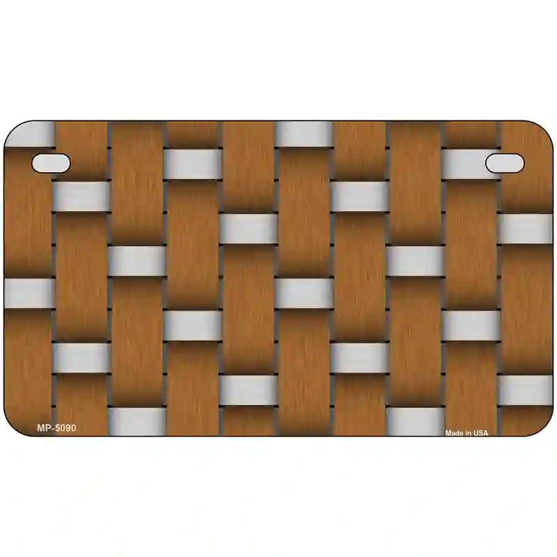 Weave Brown & Gray Metal Novelty License Plate 7" x 4" (MP)