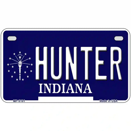 Hunter Indiana State Metal Novelty License Plate 7" x 4" (MP)