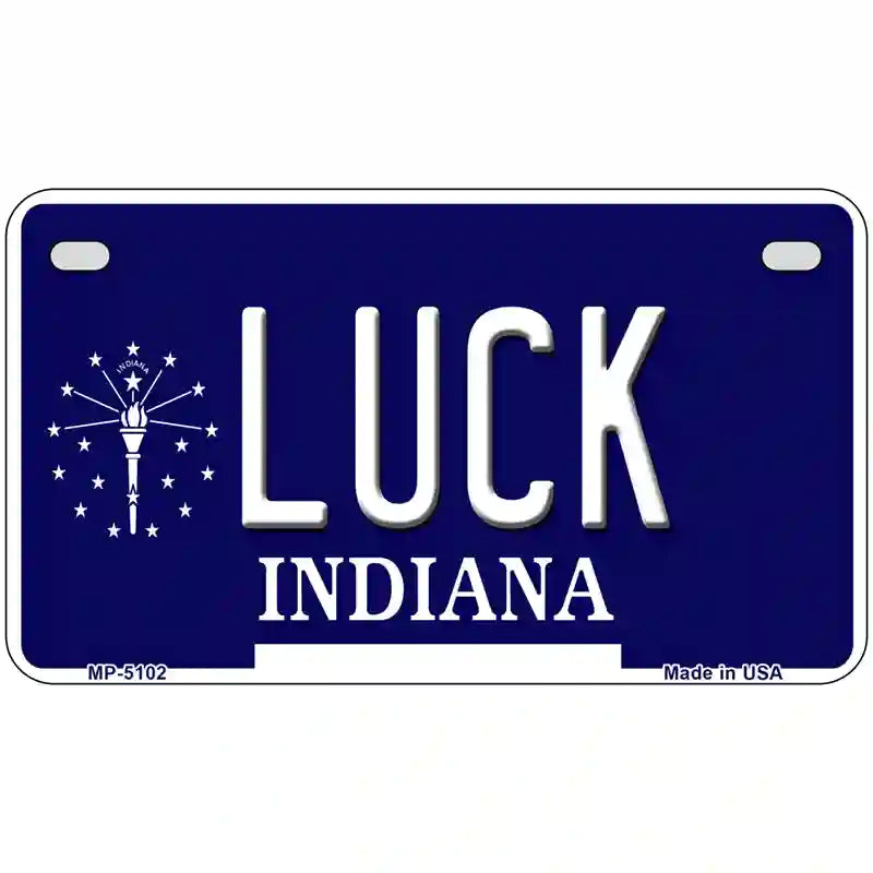 Luck Indiana State Metal Novelty License Plate 7" x 4" (MP)