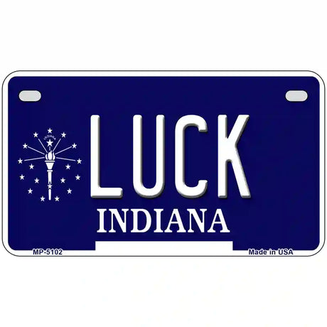 Luck Indiana State Metal Novelty License Plate 7" x 4" (MP)