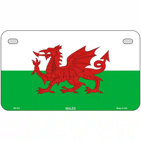 Wales Flag Metal Novelty License Plate 7" x 4" (MP)