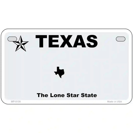 Texas White Blank Novelty Metal License Plate 7" x 4" (MP)