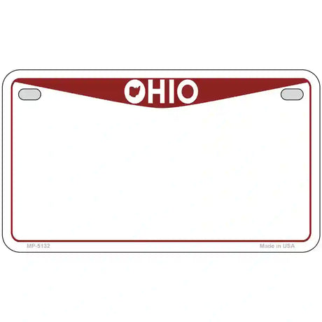 Ohio Red Blank Novelty Metal License Plate 7" x 4" (MP)