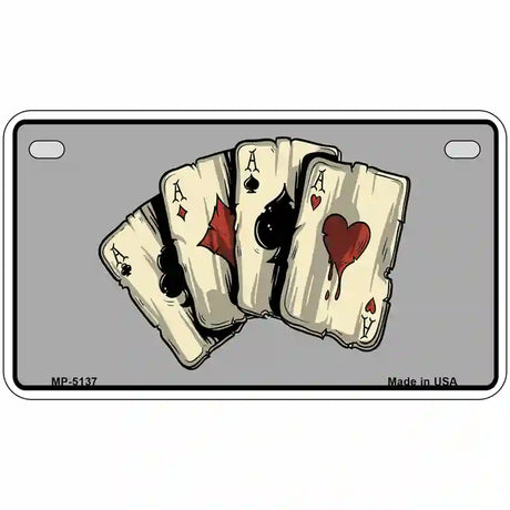 Four Aces Cards Novelty Metal License Plate 7" x 4" (MP)