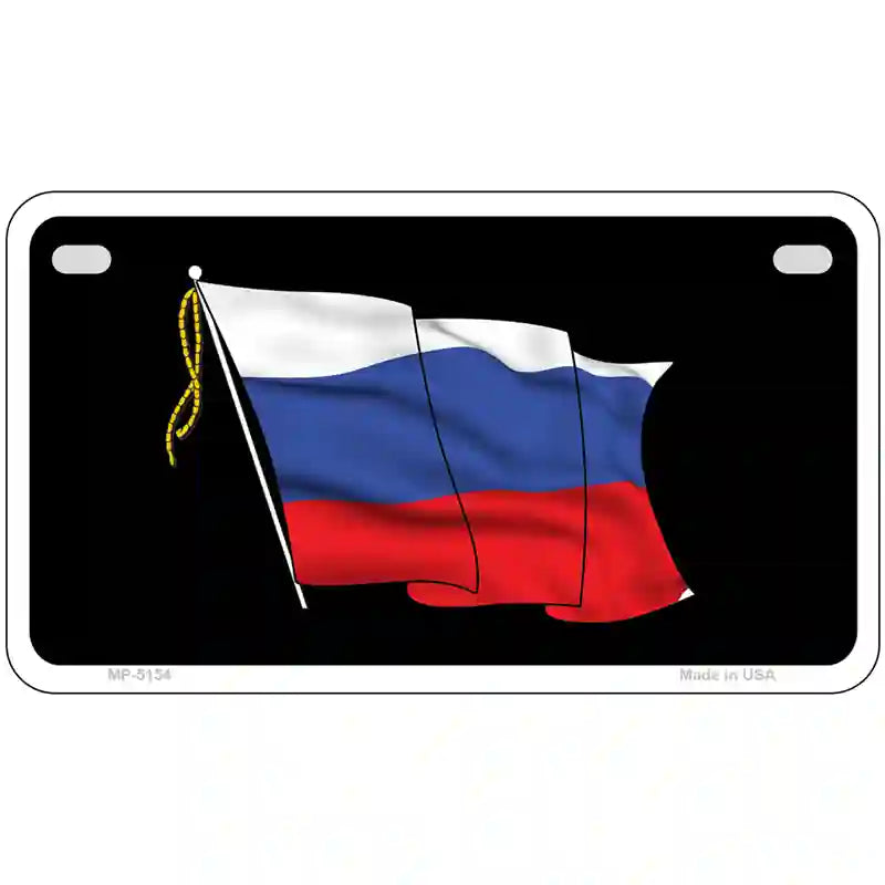 Russian Waving Flag Metal Novelty License Plate 7" x 4" (MP)