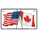 United States Canadian Flag Metal Novelty License Plate 7" x 4" (MP)