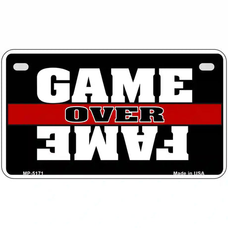 Game Over Fame Metal Novelty License Plate 7" x 4" (MP)