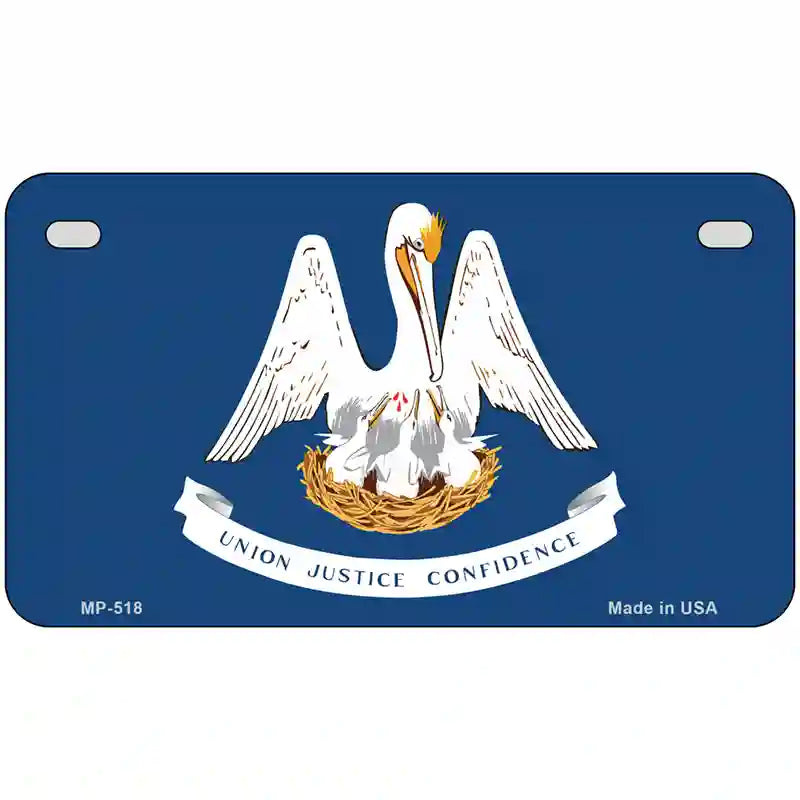 Louisiana State Flag Metal Novelty License Plate 7" x 4" (MP)