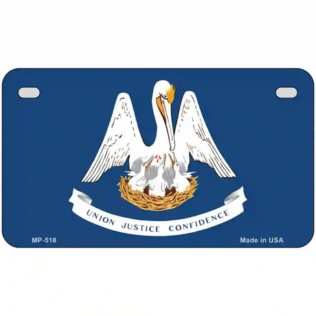 Louisiana State Flag Metal Novelty License Plate 7" x 4" (MP)