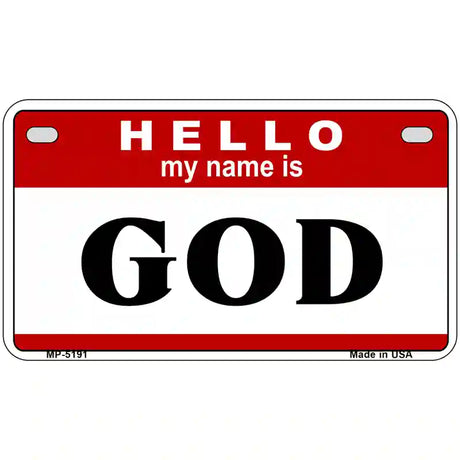 Name Is God Metal Novelty License Plate 7" x 4" (MP)