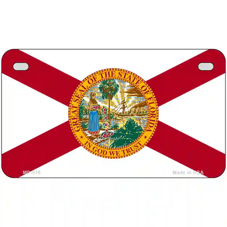 Florida State Flag Metal Novelty License Plate 7" x 4" (MP)