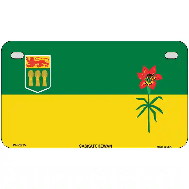 Saskatchewan Flag Metal Novelty License Plate 7" x 4" (MP)