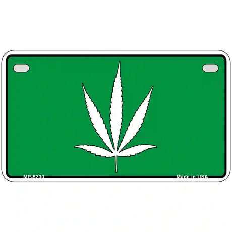 Marijuana Leaf Novelty Metal License Plate 7" x 4" (MP)