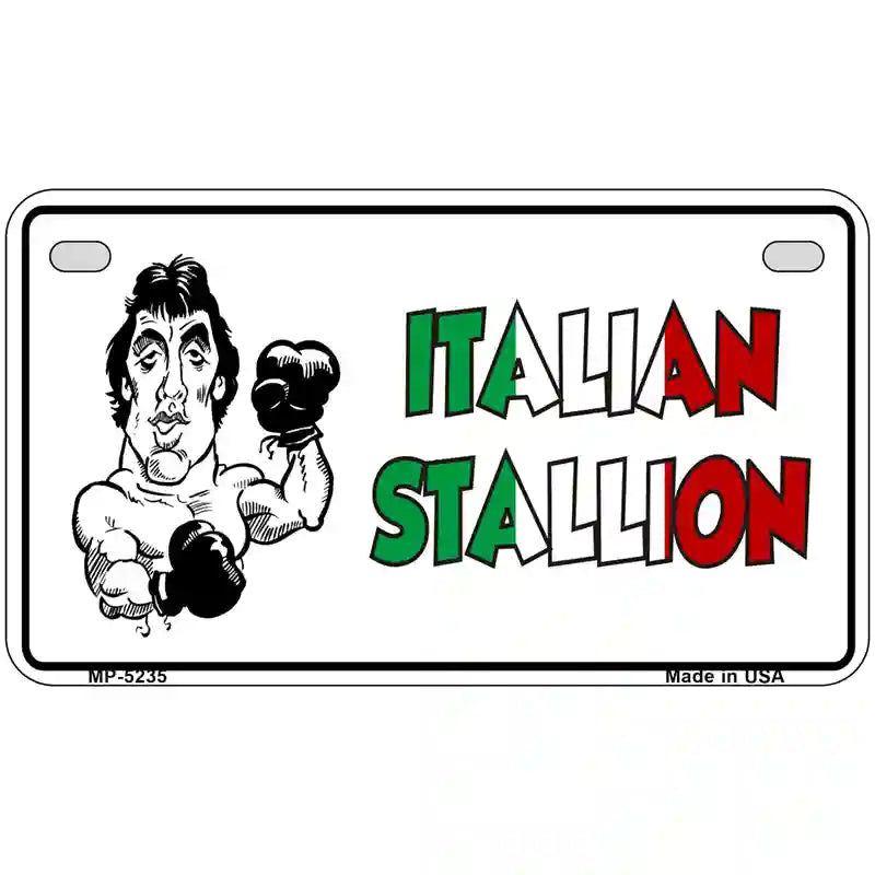 Italian Stallion Novelty Metal License Plate 7" x 4" (MP)