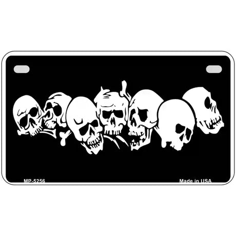 Skulls Novelty Metal License Plate 7" x 4" (MP)