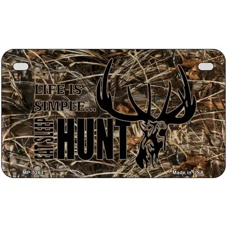 Eat Sleep Hunt Metal Novelty License Plate 7" x 4" (MP)