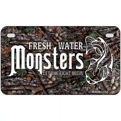 Fresh Water Monsters Metal Novelty License Plate 7" x 4" (MP)