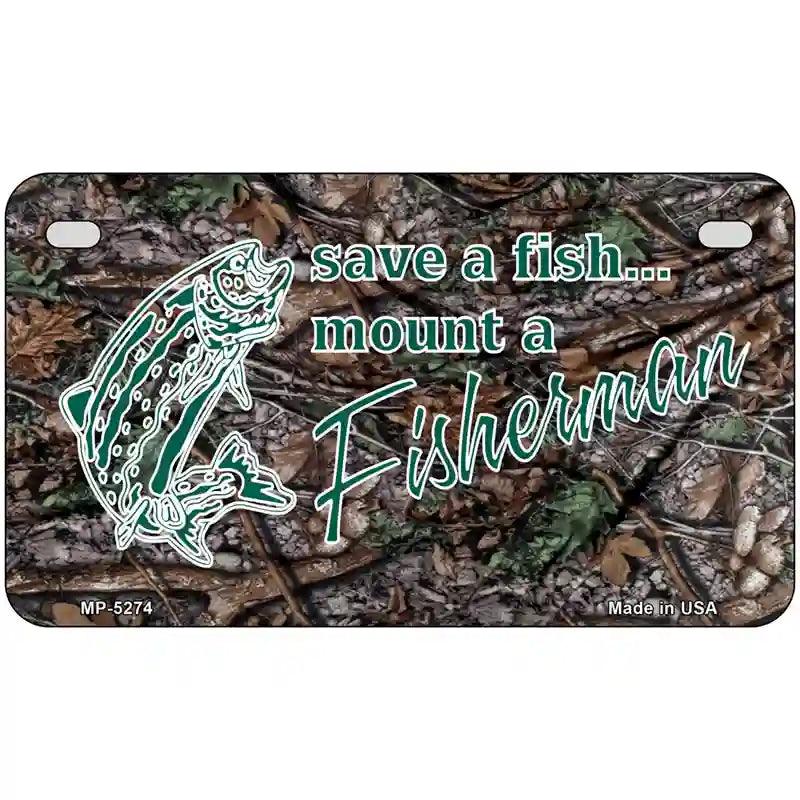 Save A Fish Metal Novelty License Plate 7" x 4" (MP)
