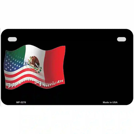 Mexican American Flag Offset Metal Novelty License Plate 7" x 4" (MP)