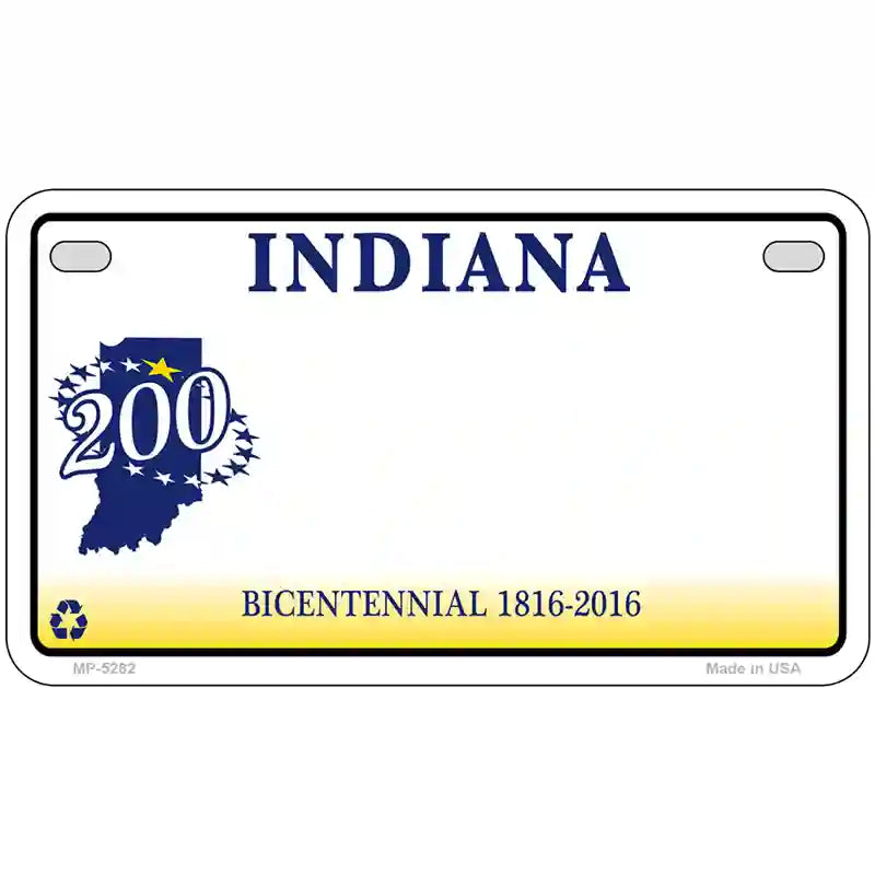 Indiana State Bicentennial Novelty Metal License Plate 7" x 4" (MP)