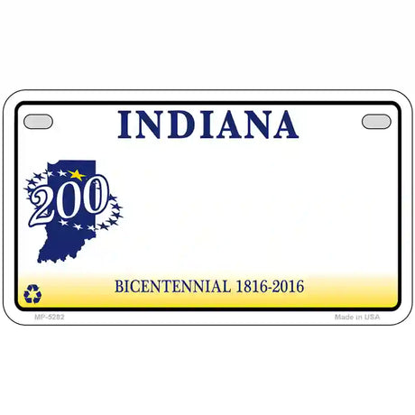 Indiana State Bicentennial Novelty Metal License Plate 7" x 4" (MP)