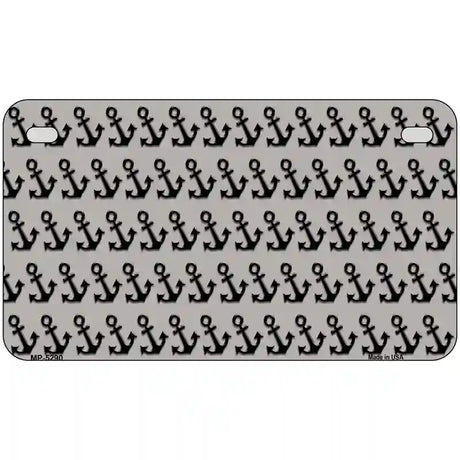 Grey Black Anchor Metal Novelty License Plate 7" x 4" (MP)