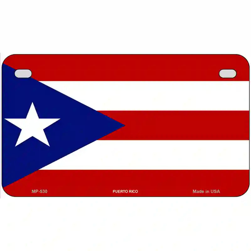 Puerto Rico Flag Metal Novelty License Plate 7" x 4" (MP)