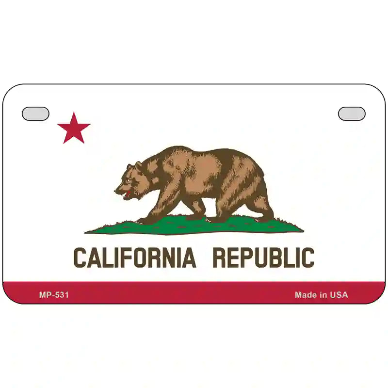 California State Flag Metal Novelty License Plate 7" x 4" (MP)