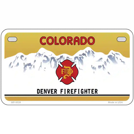 Denver Fire Fighter Metal Novelty License Plate 7" x 4" (MP)