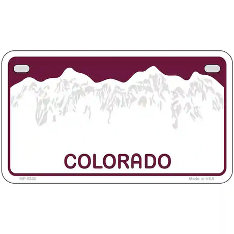 Colorado Novelty State Blank Metal License Plate 7" x 4" (MP)