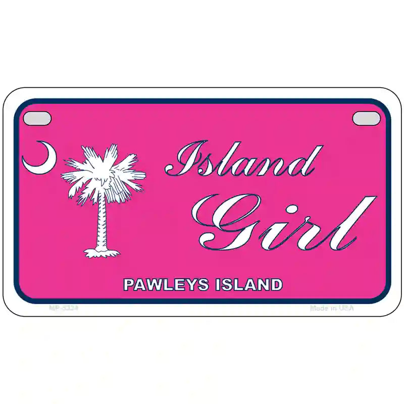 Island Girl Pink Metal Novelty License Plate 7" x 4" (MP)