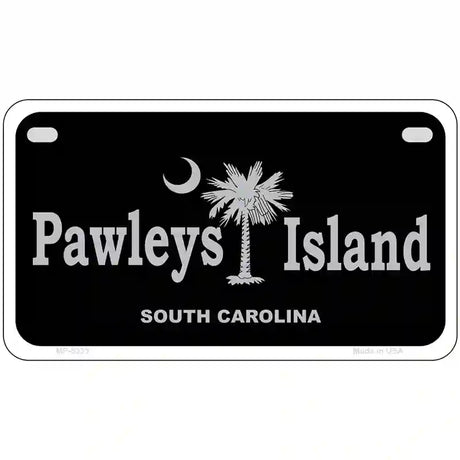 Pawleys Island Black Metal Novelty License Plate 7" x 4" (MP)