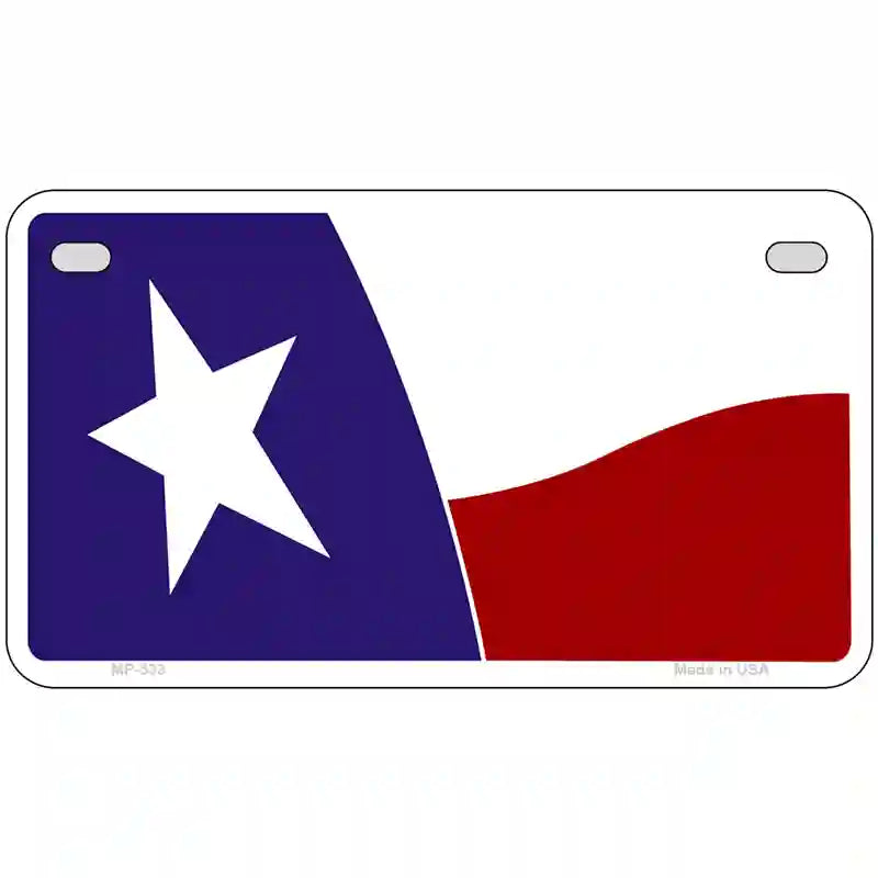 Texas State Flag Waving Metal Novelty License Plate 7" x 4" (MP)