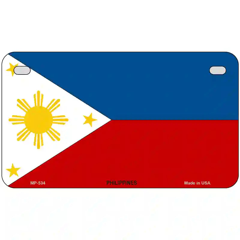 Philippines Flag Metal Novelty License Plate 7" x 4" (MP)