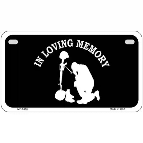 In Loving Memory Kneeling Novelty Metal License Plate 7" x 4" (MP)