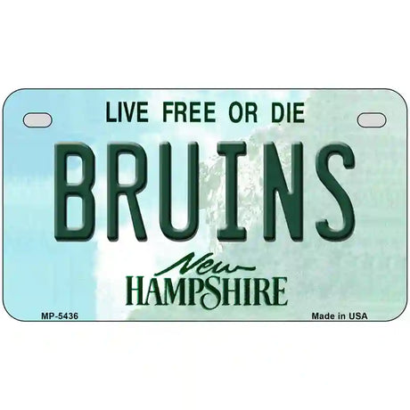 Bruins New Hampshire Metal Novelty License Plate 7" x 4" (MP)