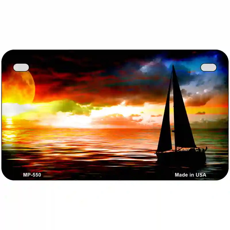 Sailboat Metal Novelty License Plate 7" x 4" (MP)