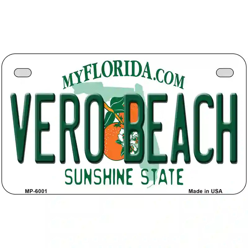 Vero Beach Florida Novelty Metal License Plate 7" x 4" (MP)