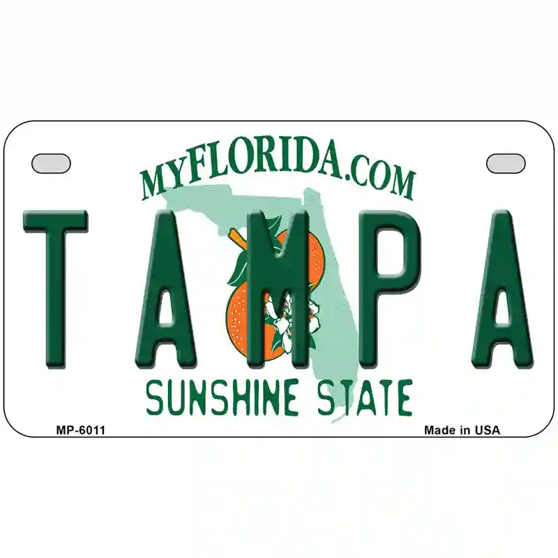 Tampa Florida Novelty Metal License Plate 7" x 4" (MP)