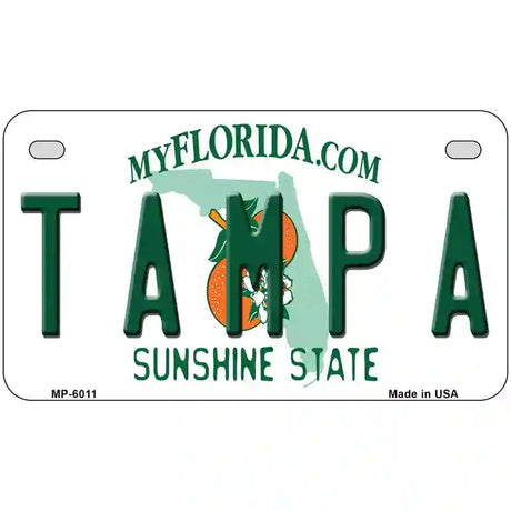 Tampa Florida Novelty Metal License Plate 7" x 4" (MP)