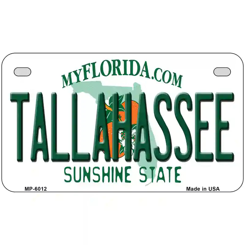 Tallahassee Florida Novelty Metal License Plate 7" x 4" (MP)