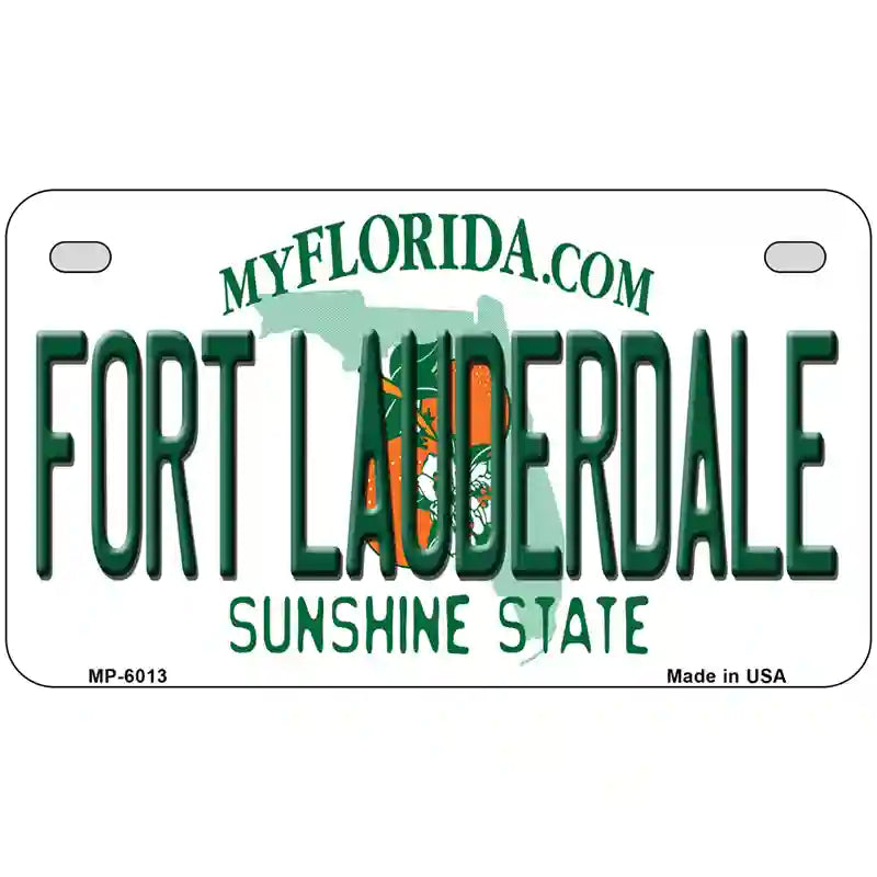 Fort Lauderdale Florida Novelty Metal License Plate 7" x 4" (MP)