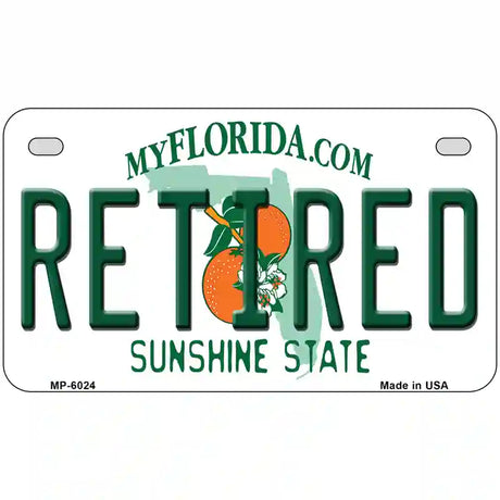 Retired Florida Novelty Metal License Plate 7" x 4" (MP)