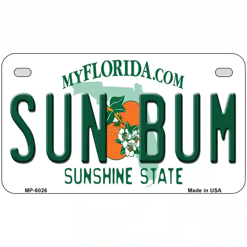 Sun Bum Florida Novelty Metal License Plate 7" x 4" (MP)